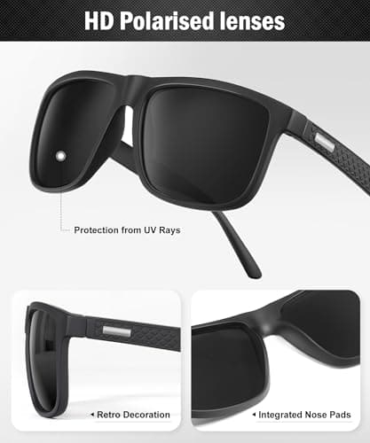 CIFOYA Sunglasses-for-Men Polarized Mens Sunglasses: Retro Sun glasses with UV Protection for Driving Fishing Golf - Thumbnail 3