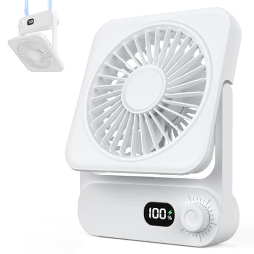 Magnetic Portable Cruise Fan, 6.7" Ultra Slim Rechargeable 3600mAh Quiet Fan with 100 Speeds, 150° Adjustable, USB-C, Digital Display, for Sleeping, Cabin Ceiling & Wall, Travel Essentials, White - Image 1