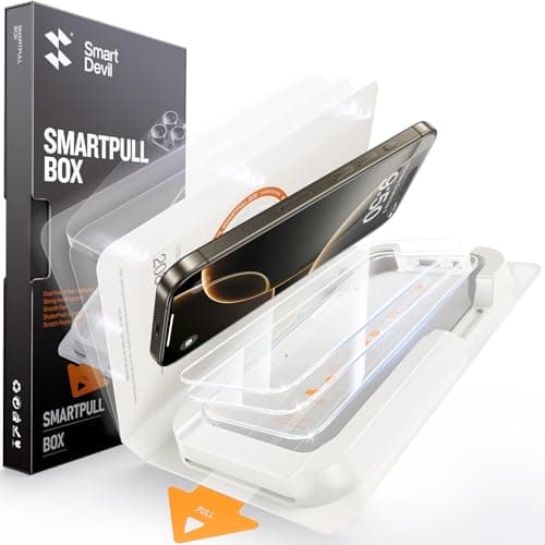 SMARTDEVIL Screen Protector for iPhone 16 Pro Max (3-Pack), HD Clear 9H Aluminosilicate Tempered Glass, SmartPull Box Dust & Bubble-Free Installation, Case-Ready Fit - Image 1
