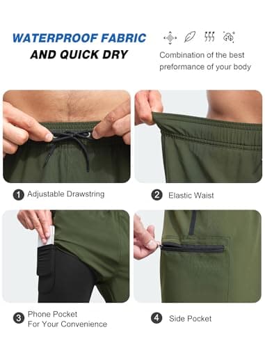 SILKWORLD Men's Swim Trunks Quick Dry Bathing Suits Water-Resistant Summer Beach Shorts with Pockets, Army Green, Medium - Thumbnail 6