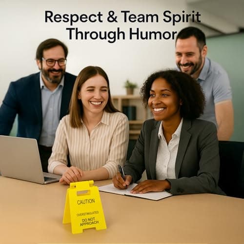 VDOR Office Desk Accessories Sign: Funny Gag Gifts Mini Caution Overstimulated Sign for Coworker & Boss – Cubicle Decor Home Office - Thumbnail 4