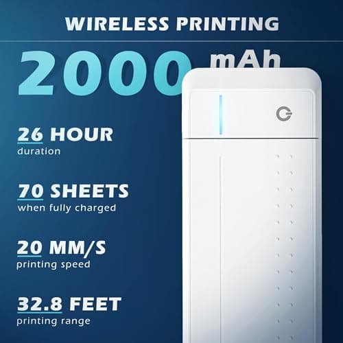 HPRT Portable Printer Wireless Bluetooth Connection MT866 Thermal Inkless Mobile Support 8.5'' X 11'' US Letter and Tattoo Stencil, Compatible with iOS/Android/PC, Includes 10pcs Transfer Paper - Thumbnail 2