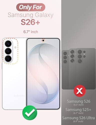 XYZ Silicone Case for Samsung Galaxy S26 Plus, [Soft 2-Way Ring Stand] [Anti-Scratch Microfiber Lining] Shockproof Protective Phone Cover, Pink - Thumbnail 2