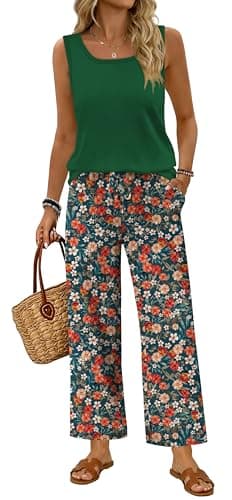 WIHOLL Lounge Sets for Women Beach Vacation Outfits Clothes Summer Sets 2 Two Piece Loungewear Cruise Vacation Spring Outfits Resort Wear 2026 Oversized Tshirts Women's Matching Clothing XXL - Image 1