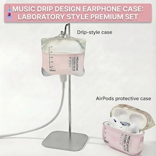 ZZTLHDS Music Drip Compatible AirPods Case, Compatible with AirPods Pro 1/2 and AirPods 4rd, Liquid Silicone Anti Fall Protective Cover with Lanyard (AirPods 4) - Thumbnail 2