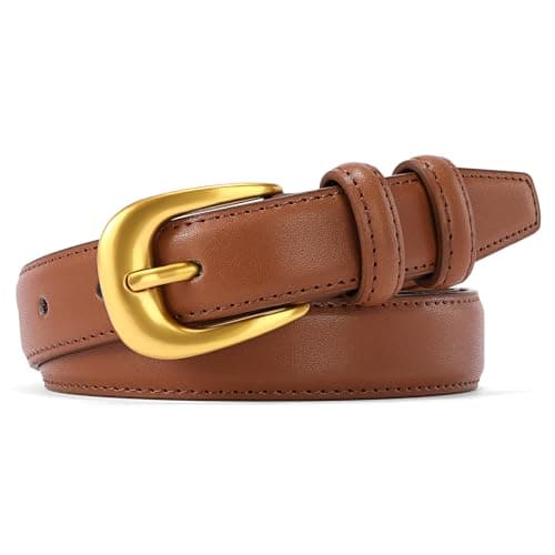 SENDEFN Women's Belt for Jeans Dress Casual Leather Ladies Waist Belts with Gold Buckle - Image 1