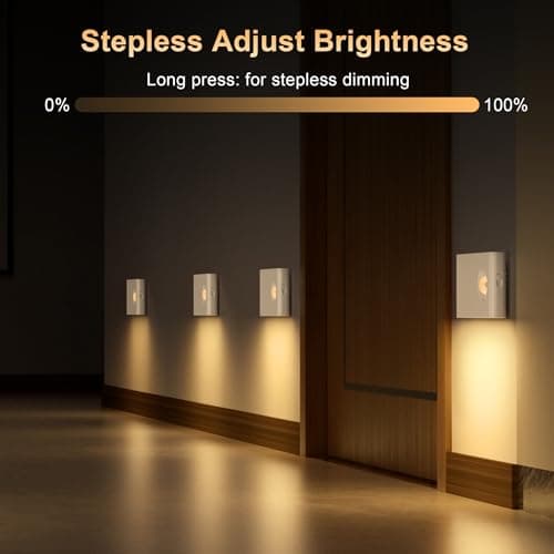 YiaMia Stair Lights Motion Sensor Indoor, 6-Pack Rechargeable Night Lights with 3 Color Modes, Wireless Under Cabinet Lighting for Stairs, Hallway, Kitchen, Bathroom - Thumbnail 5