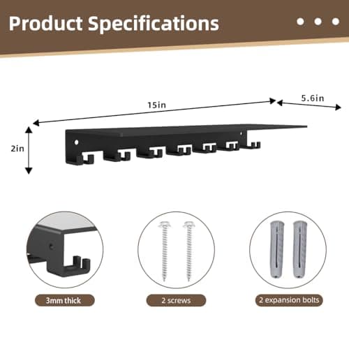 Floating Shelf Organizer Compatible with Tonal Accessories Wall Mount Hanger with Hooks T-Lock Adapters Home Gym Weight Storage Equipment Metal Rack Holder Bracket Hanger Workout Fitness (Classic) - Thumbnail 2