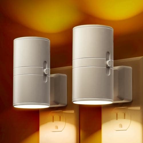 L LOHAS LED Night Light, Amber Nightlight, Dimmable Night Light 100LM, Light Sensor, Yellow Nightlight, Sleep Light for Kids, Soft & Warm Light for Bedroom, Hallway, Bathroom, 2 Pack - Image 1