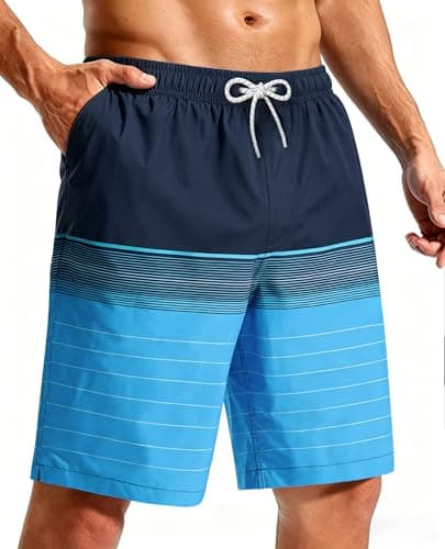 CoozySphere Men's Swim Trunks 9 Inch Bathing Suit Board Shorts with Pockets Swimming Swimsuit Beach Shorts XXXL - Image 1