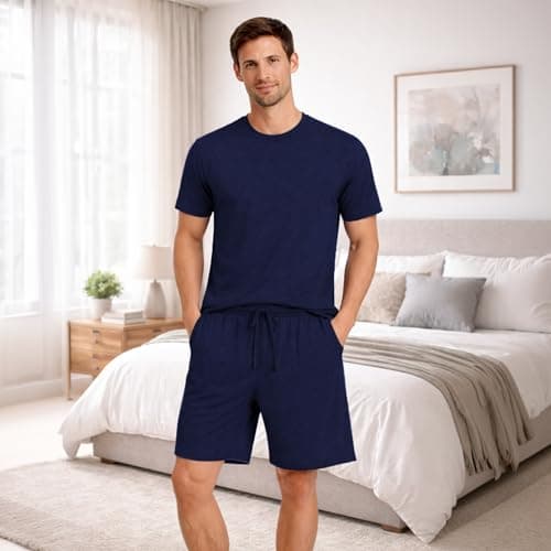 #followme Men’s Polyspandex Pajamas Set RL-44958-NVY-2XL - Thumbnail 6