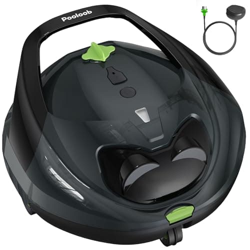 Pooloob PF1 Pro Pool Robot Vacuum with Floating Buoy & Tether, for Daily Clean Pool Maintenance Cleaner, Not for Initial or Deep Cleaning, Floor Only Cleaning for All Flat-Floor Above/In Ground Pools