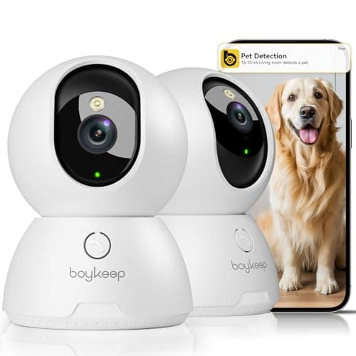 BoyKeep 2K Cameras for Home Security, 2-Pack Indoor Camera with Night Vision, Pet Camera Indoor with Phone App, Motion Detection, 2-Way Audio, Cloud/SD Card Storage, Compatible with Alexa - Image 1