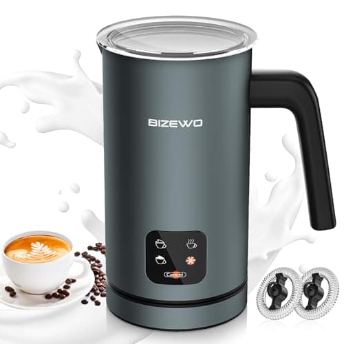 4-in-1 Electric Milk Frother & Steamer, Stainless Steel Automatic Warmer with Touch Screen for Coffee, Latte, Macchiato, Cappuccino & Hot Chocolate (Warm & Cold) - Image 1
