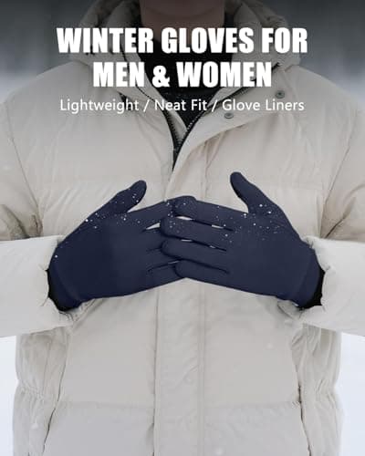 Aegend Lightweight Winter Gloves for Men Women, Warm Running Gloves Touchscreen Thermal Glove Liners for Cold Weather Driving, Cycling & Hiking, Non-Slip, Elastic Cuff, Stretchy, Durable - Thumbnail 5