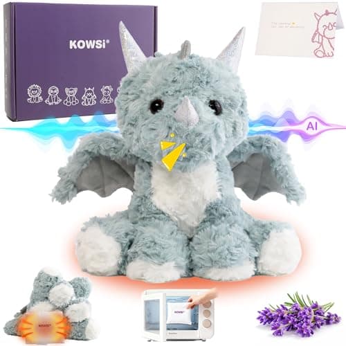 KOWSI® AI Interactive Talking Winged Triceratops Plush – 1.4LB Microwavable Heatable Stuffed Animal with Tourmaline Lavender Heat Pad - 12" Educational STEM Toy to Learning Practice Language - Image 1