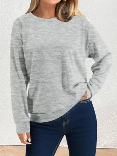 STOLKISS Cute Sweatshirt for Women Grey Fleece Lined Sweatshirts Crew Neck Casual Long Sleeve Fall Pullover Thicken Tops 2026 - Thumbnail 2
