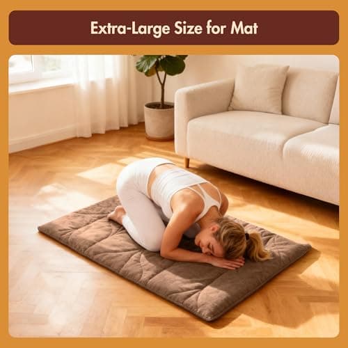 Vagascape Dog Bed, Waterproof Pet Bed with Removable Cover, Comfort Cat Dog Pad for All Seasons, Heating Khaki Rectangle Cat Mat with Nonskid Bottom(48"x28") - Thumbnail 2