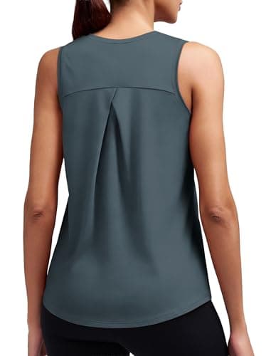 Alaroo Women's Workout Tops Sleeveless Pilates Outfits Activewear Yoga Tennis Running Gym Tank Tops for Women Grey Small - Image 1