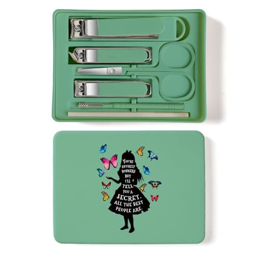 TTJHGYQO 6-Piece Nail Clipper Set with Nail File, Tweezers and ingrown toenail Removal kit Travel Nail kit for Men and Women (Alice Green) - Image 1