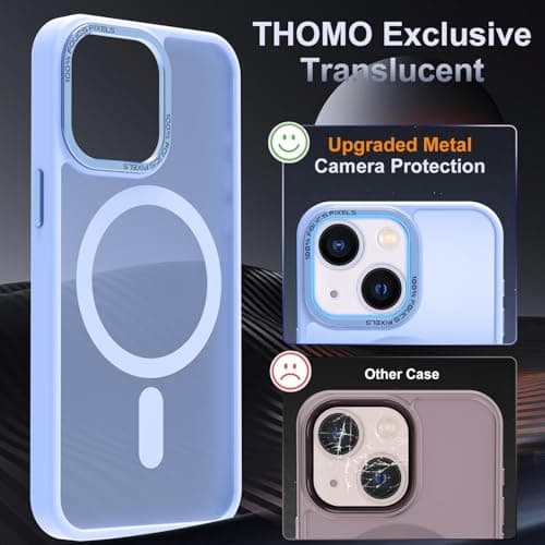Thomo Upgraded Magnetic for iPhone 15 Plus Case [Compatible with Magsafe] [Mil-Grade Protection], Pocket-Friendly, Slim Translucent Phone Case Cover for iPhone 15 Plus 6.7", Blue - Thumbnail 4