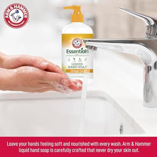 Arm & Hammer 6 Pack Liquid Hand Soap for Skin Cleaning - Cleanser for Kitchen & Bathroom with Fresh Rain Water Scent - Natural Hand Soap Cleanses, Softens 14 FL Oz (414ml) - Thumbnail 3