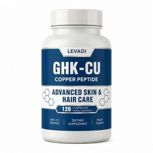 GHK-Cu Copper Peptide Supplement for Skin & Hair, High Potency Copper Peptides, 120 Vegan Capsules, Supports Collagen & Skin Elasticity, Strengthens Hair & Nails - Image 1