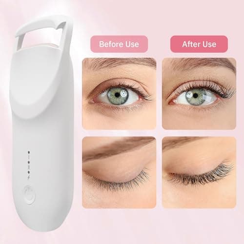 Upgrade Heated Eyelash Curler, Electric Eyelash Curler with 5s Fast Heating, Type-C Rechargeable, Portable Lash Curler, Long-Lasting Lash Lift, Natural Style, Heat-Sensitive Pad (White) - Thumbnail 6