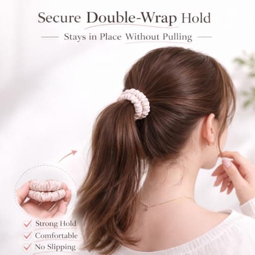 UaiUya 9PCS Skinny Satin Scrunchies, Softer Than Silk Hair Ties, Gentle for Frizz, Ideal Gifts for Women Basic - Thumbnail 5