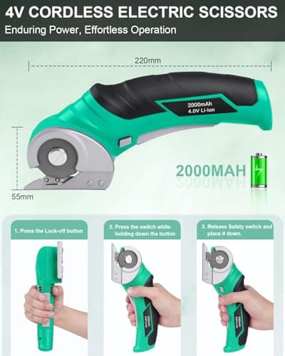 Gifts for Men Christmas Stocking Stuffers for Women Electric Box Cutter Power Shears 4V Cardboard Cutter Carpet Cutter Tool Heavy Duty Rotary Cutter for Thin Box Plastic for Birthday White Elephant - Thumbnail 4