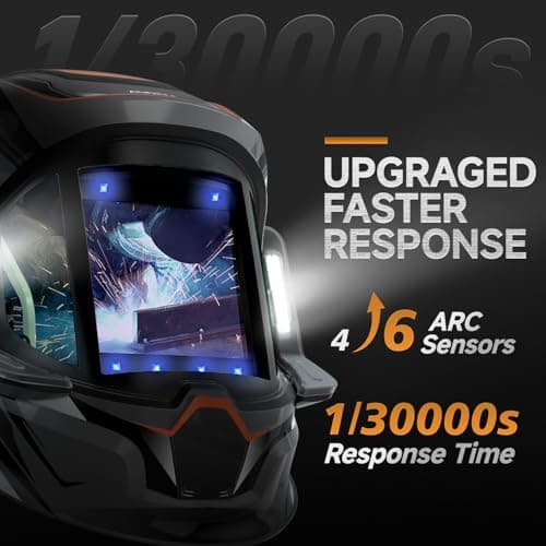 ANDELI Welding Helmet - 180° Panoramic 6 Arc Sensor True Color Auto Darkening Welding Helmet with Light and Motion Sensing, 2100mAh Rechargeable Battery for TIG/MIG/Cut/Grind Moner LED - Thumbnail 5