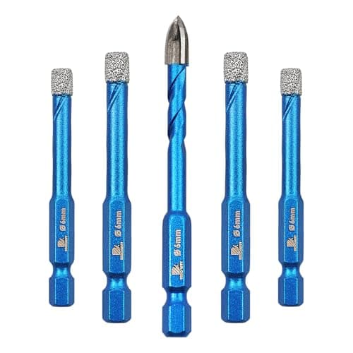 Diamond Drill Bit - BRSCHNITT 1/4 inch Masonry Drill Bits Set for Porcelain Tile Ceramic Stone Granite Marble,Hex Shank Diamond Hole Saw Drill Bit(5pcs/Pack).