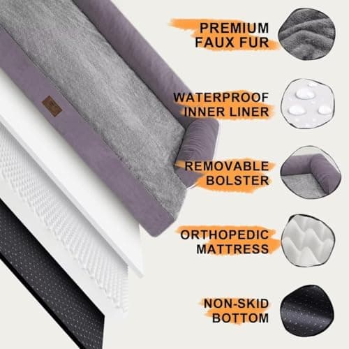 Small Dog Bed and Cat Sofa Waterproof Orthopedic Dog Beds for Small Dogs Cat Bed Comfy Pet Couch Sofa Beds with Washable Removable Cover & Non-Slip Bottom - Thumbnail 5