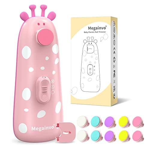 Baby Nail Trimmer Electric Baby Nail File Safe Baby Nail Clippers with Light 10 Grinding Heads Queit Baby Nail Polish Grooming Kit for Newborn Infant Toddler Toes Fingernails Care, Pink - Image 1