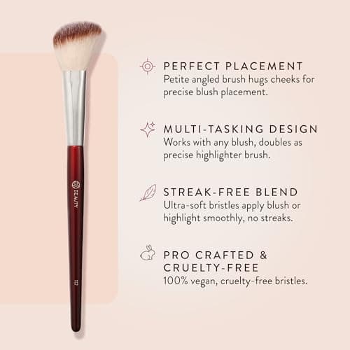 BK BEAUTY 112 SMALL ANGLED FACE BRUSH – Precise Angled Blush Brush for Soft, Natural Blend, Ideal for Blush on Smaller Faces & Highlighting - Thumbnail 2