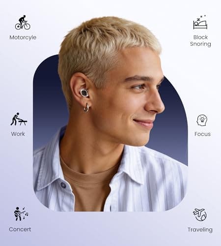 Upgrade Stylish Ear Plugs for Sleep, 45dB Noise Reduction, Side Sleeper Friendly, All-Day Comfort, Reusable, Earplugs for Muffling Snoring, Focus, Travel, Noise-Sensitive, Motorcycle - Thumbnail 4
