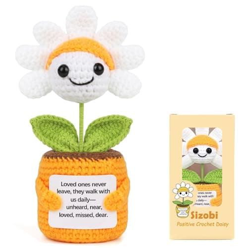 Sizobi Memorial Gifts, Sympathy Gifts for Loss of Loved One, Remembrance Bereavement Grief Gift, Condolence Sympathy Sentimental Gift for Mom Dad, Father Mother Friends,Emotional Support Crochet Daisy