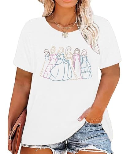 Plus Size Magical Shirts for Women Magical Tee Shirt Family Trip Vacation Tshirt Holiday Summer Graphic Tee Tops White - Image 1