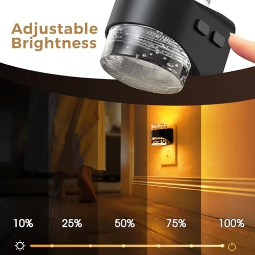 L LOHAS LED Night Light, Bubble Night Lights Plug into Wall, Acrylic Night Lights with Dusk-to-Dawn Sensor,Dimmable Amber Pulg in Nightlights for Rooms Bathroom Hallway - Thumbnail 3