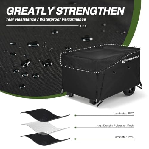 Porch Shield Generator Covers Running - Heavy Duty Waterproof Generator Rain Enclosure Tent Tarpaulin Shelter for 3500 -12000 Watt, Black（Top Opening） - Thumbnail 4
