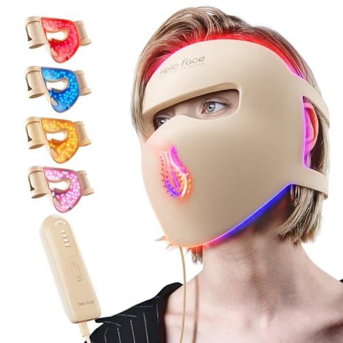 Hello Face 4D Red Light Therapy for Face, 311 LEDs Silicone Skin Improvement 850nm Infrared Led Face Mask Light Therapy for Photons Tech with Rechargeable Remote, ZERO-G Eye Chamber Design for Women - Image 1