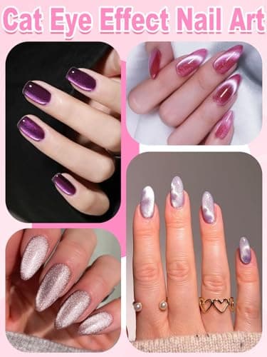 TOROKOM Cat Eye Magnetic for Nails, 54PCS 3-in-1 Cat Eye Gel Nail Polish Magnet Tools Powerful Set Multiple Style Nail Magnets French Heart Beads Nail Art Tools for Nail Art Designs - Thumbnail 6