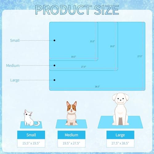 NACOCO Summer Pet Cooling Mat - Cat Dog Cushion Pad Sleeping Cool Snowflake Comfortable Soft for Pets Kids and Adults (Blue Snowflake, M) - Thumbnail 4