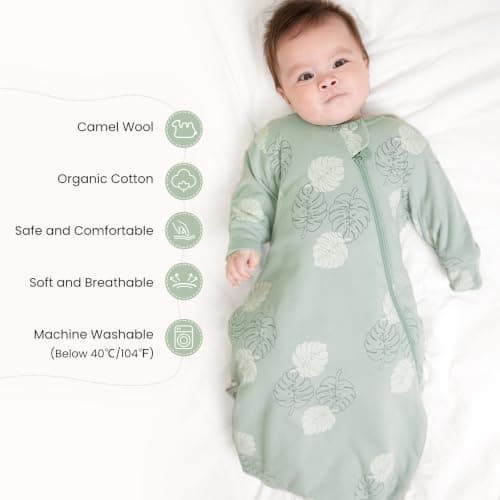 kaiya baby Unisex Sleeping Bag for Babies and Toddlers 2.5 Tog Sleep Sack 0-6Months, Long Sleeve Sleep Sack, Wearable Blanket Baby, Gifts for Baby - Thumbnail 2