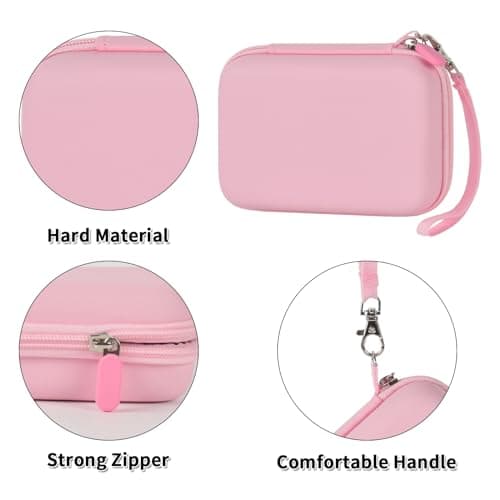 Comecase Case Compatible with Nelko P21/ for Phomemo D30 D35 Label Maker Machine, for JADENS D11/ for SUPVAN Mini Labeler Sticker, Labler Maker Storage for Tape&Accessories - Pink - Thumbnail 4