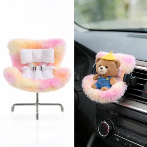 Ezcora Accessories for 10-17cm Dolls, Doll Car Seat with Clip onto Car Air Vent, Includes Seat Leg for Desktop Display (Tropical Sunset Blend​)