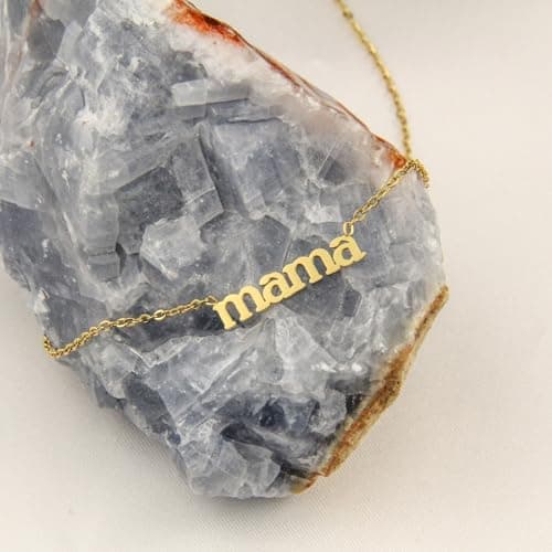 Mothers Day Gifts for Mom, for Wife - 14K Gold Mama Necklace- First Mothers Day Gifts for New Mom - Hypoallergenic, Water-Resistant & Tarnish-Free - Momma Necklace for Women - For Mother to Be - Thumbnail 3