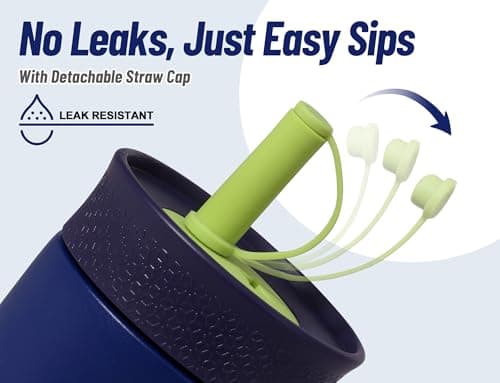 DLOCCOLD 12 oz Insulated Stainless Steel Straw Tumbler, Reusable Sippy Cup With Leak-Proof Spill Resistant Flexible Straw Lid, Cups, Easy to Clean, Water Bottle, Great for Travel, Home - Thumbnail 3