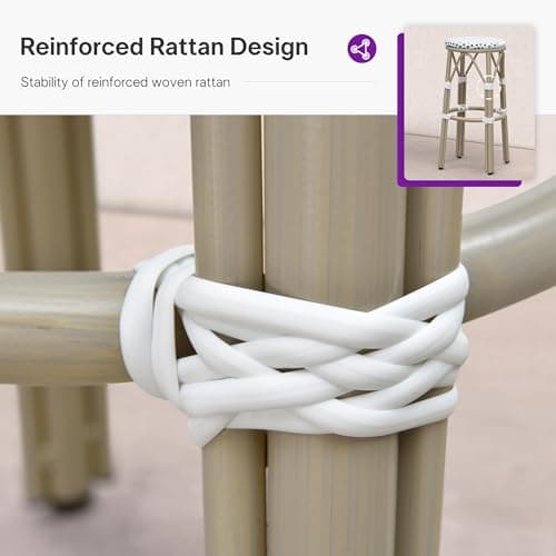 PURPLE LEAF Outdoor Counter Stool 2-Pack Champagne Finish Indoor Barstools - Thumbnail 5