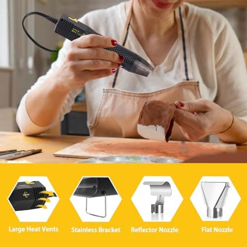 350W Heat Gun 2-Temp 392°F/662°F Hot Air Gun for Crafts & Shrink Tubing - Thumbnail 2